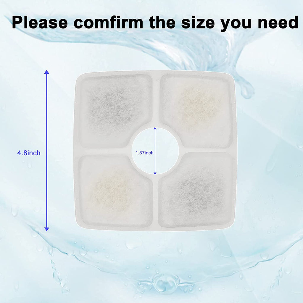 Cat Water Fountain Filters,  Cat Fountain Filter Replacement, for Square Cat Water Fountain inside (12 Pack)